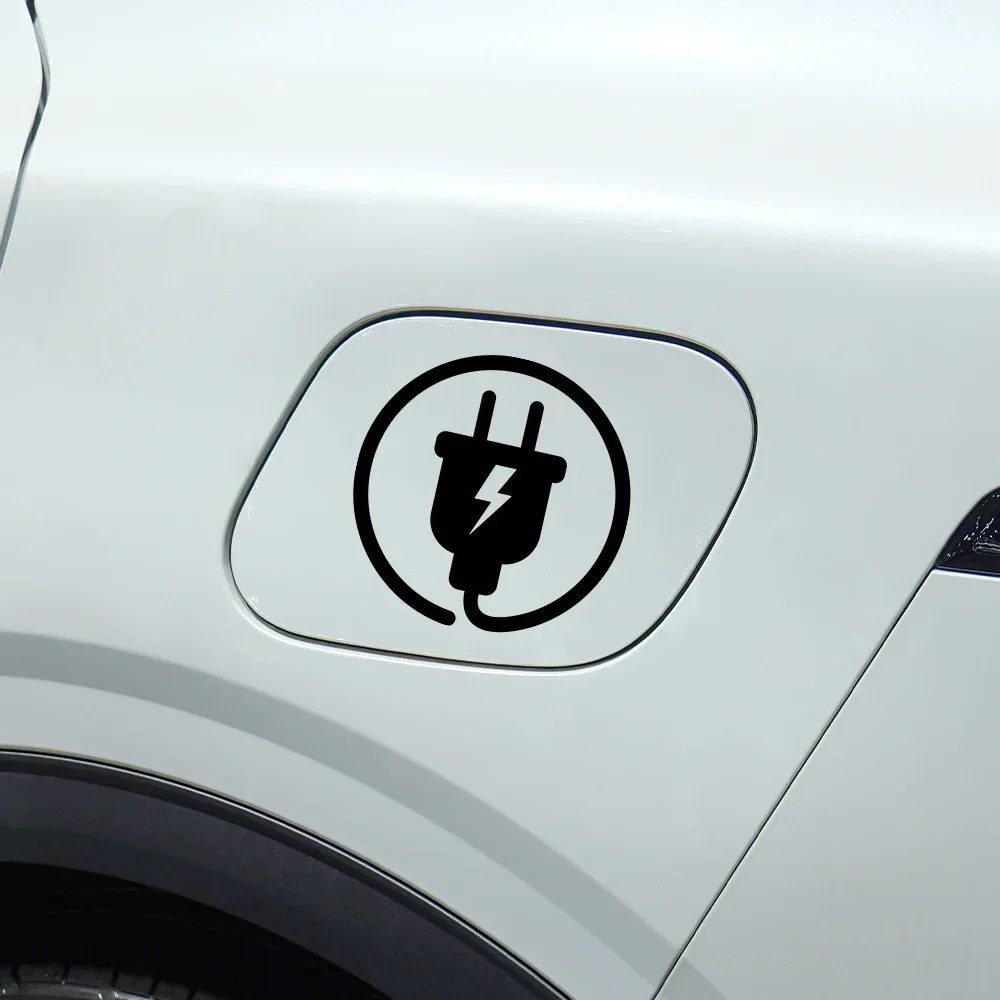 Lightning Electric Plug Sticker, Waterproof Vinyl Decal for EV Car Laptop Helmet Auto Tuning Creative Decoration DIY