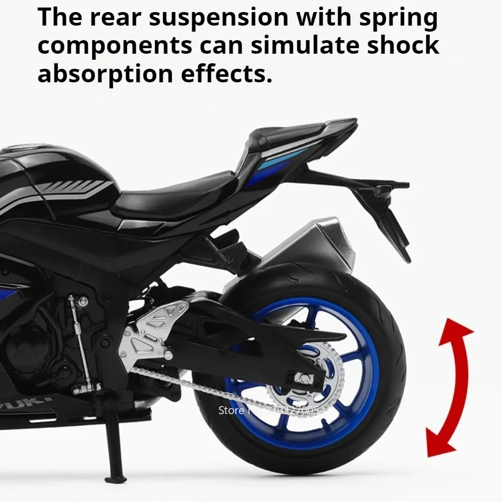 1:12 CCA Suzuki GSX-R1000 BMW R1250GS Moto in lega Diecast Modello Giocattoli Auto Sterzo ruota anteriore Motorbick Bambini Regalo di Natale