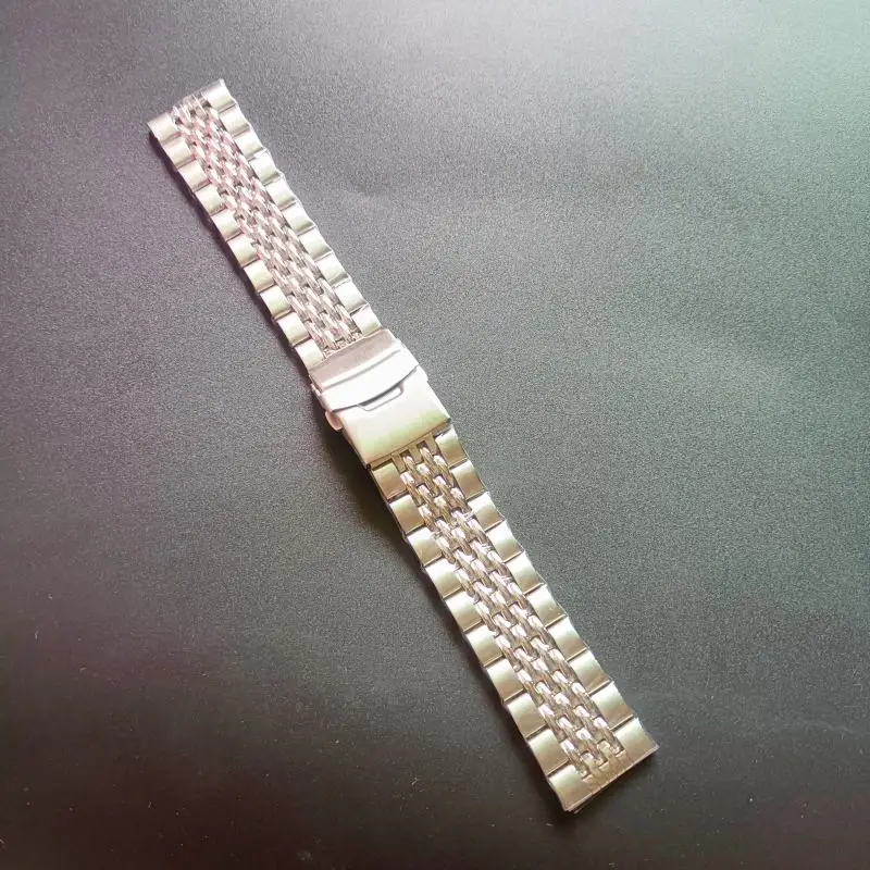 22MM 316L Stainless Steel Bead Of Rice Watch Band Strap Bracelet  Universal Straight End Fit For SKX007 Dive Watches