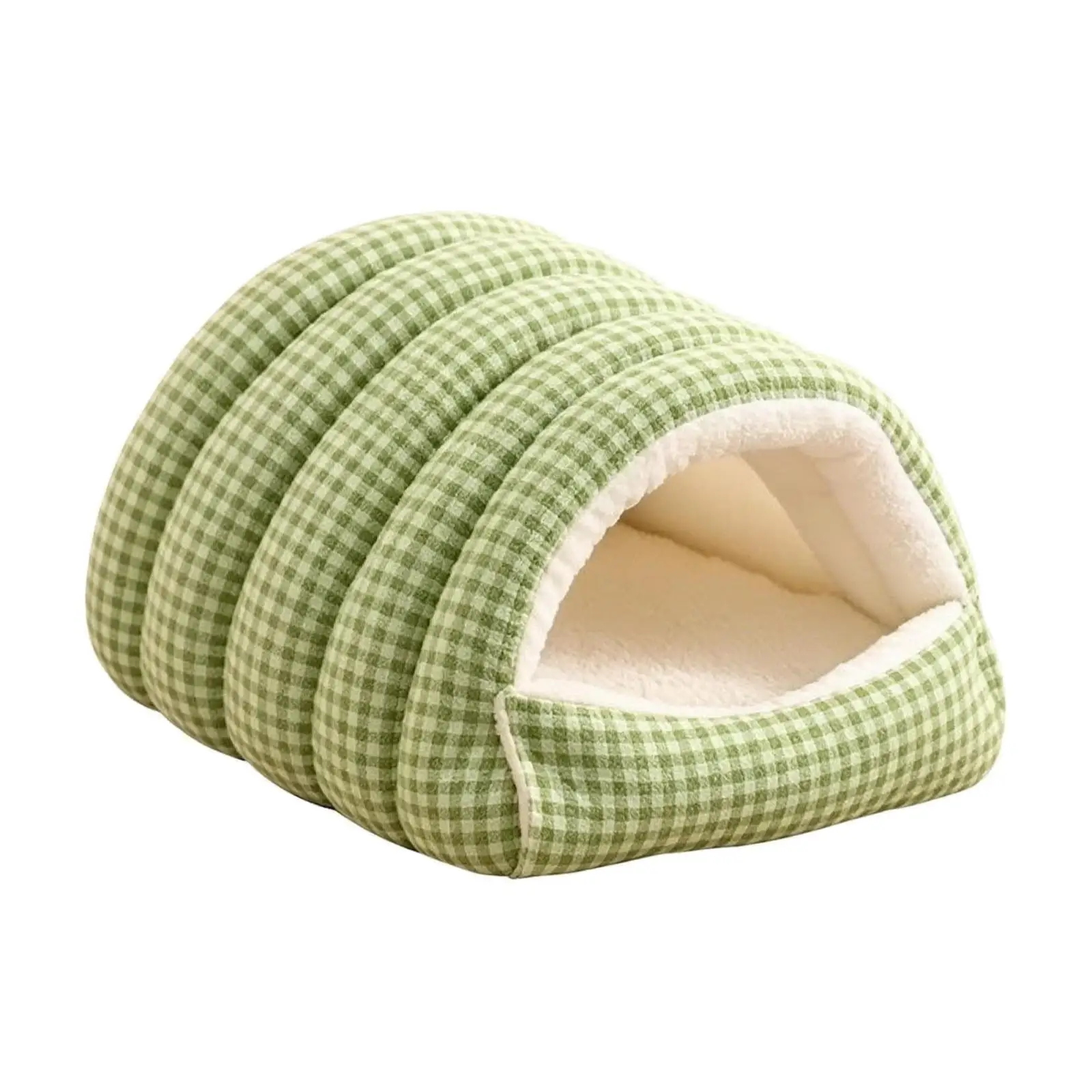 Semi-Enclosed Pet Bed with Arched Entrance Warm Cat Cave Bed Thickened Soft for Cats, Sleeping, Napping