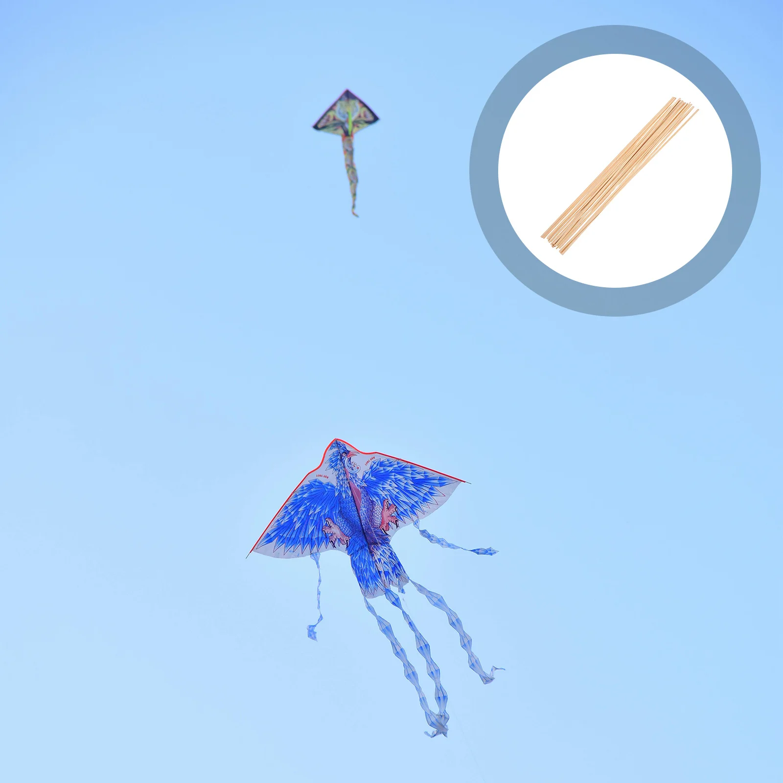 Varas de artesanato de bambu sólido, 20 peças para suporte de quadro de kite, leve e suave para cesta diy ou construção de gaiola