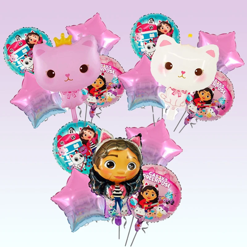 

Gabby Dollhouses Anime Cute Balloon Birthday Decoration Metallic Wedding Arrangement Helium Balloons Figures Party Supplie Gift