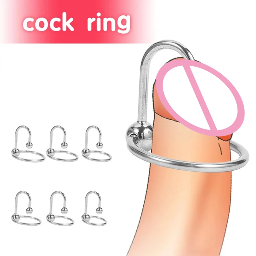 Stainless Cock Rings with Urethral Sounds Ball Penis Head Ring Love Increase Orgasm Urethra Sex Toys For Men Sexy Shop Products