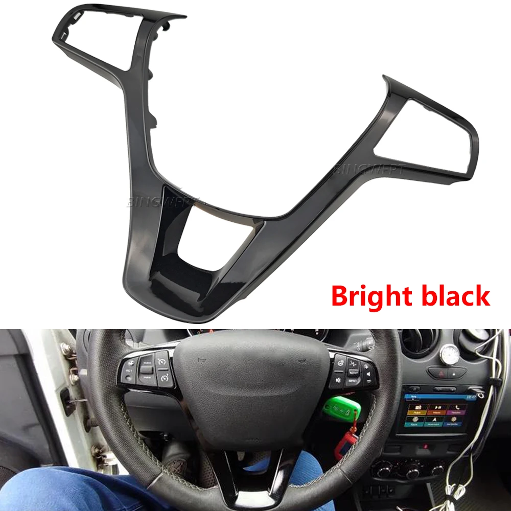 Nova Capa para Volante de Carro com Controle de Cruzeiro Automático para LADA Vesta I Xray I 2015-2022, Moldura para Botões de Áudio e Rádio