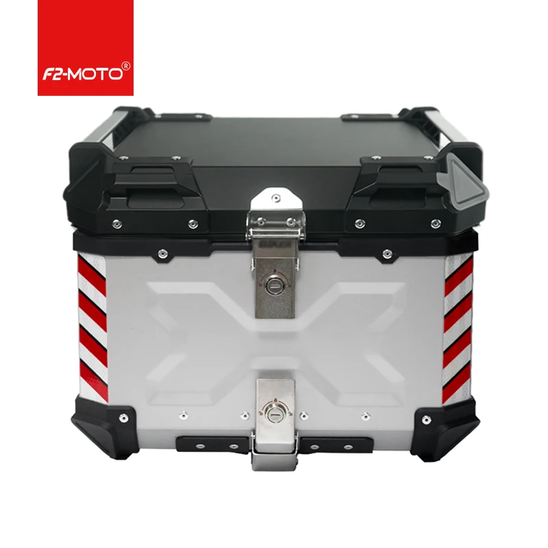 

Modification 45L X Design Silver+Black Tail Top Boxes Aluminum Alloy Pizza Box Motorcycle
