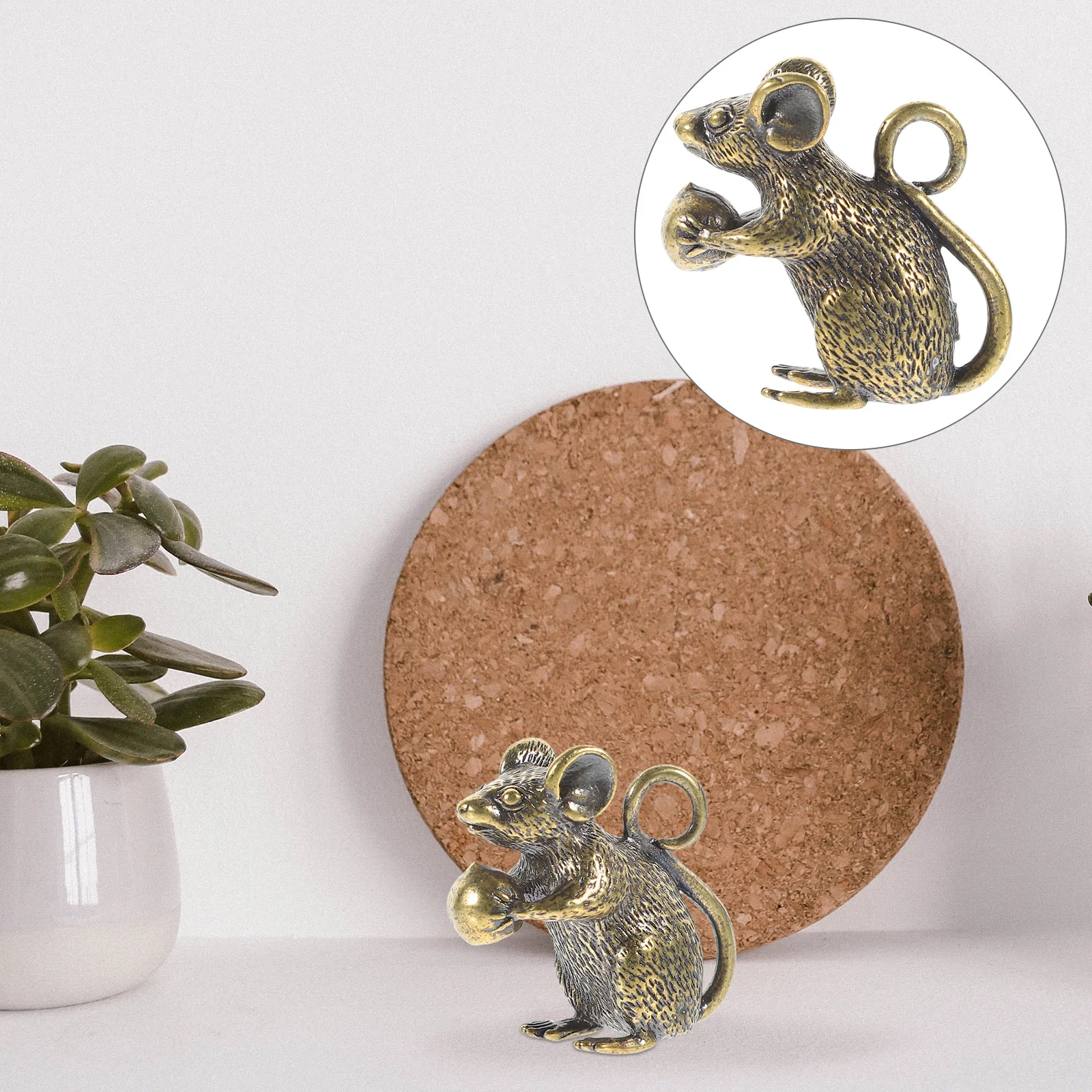 

Keys Office Decoration Monkey Figurines Keychain Pendant Decorations Copper Mouse Findings Charm Car Kit