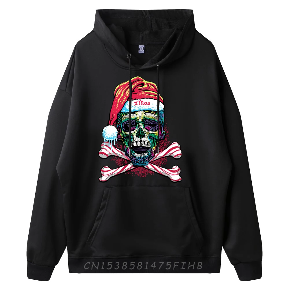 Christmas Skull and Cross Candy Canes Plus Size Men Clothing New Shirts And Oversize Long Sleeve Geek