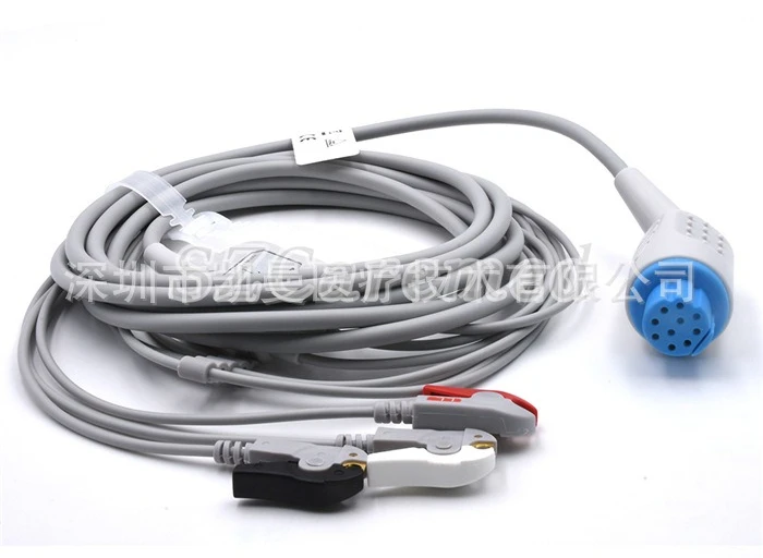 Hot seller）Compatible with DATEXS ECG monitoring, repeated integrated cable, three-lead wire clamp, shipped by the manufacturer.