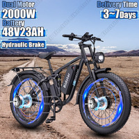 Ridstar Electric Bike 2000W Dual Motor 48V23AH Lithium Battery City Electric Bicycle Adult 26*4.0 Inch Fat Tire Mountain E-bike