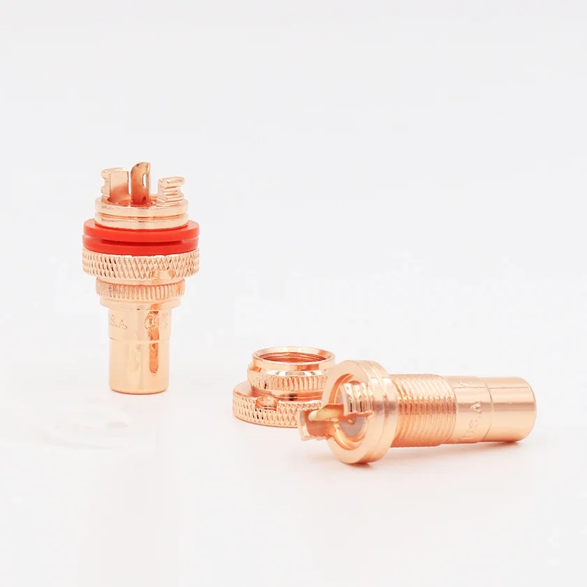 Enchufe RCA chapado en cobre rojo puro de alto rendimiento, 4 piezas