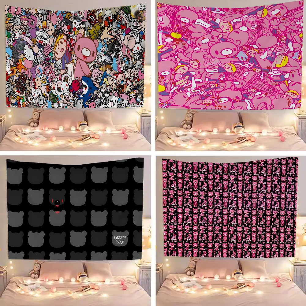 Cartoon G-gloomy Bear Chart Tapestry For Living Room Home Dorm Decor Art Home Decor