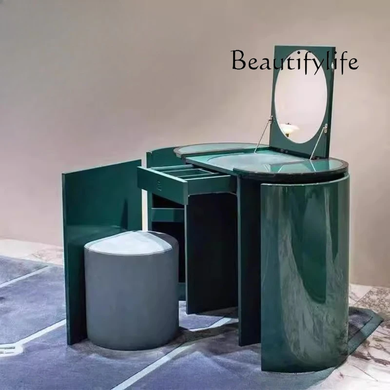 

Light luxury dresser with mirror solid wood modern designer villa mansion small apartment bedroom storage cabinet dressing table