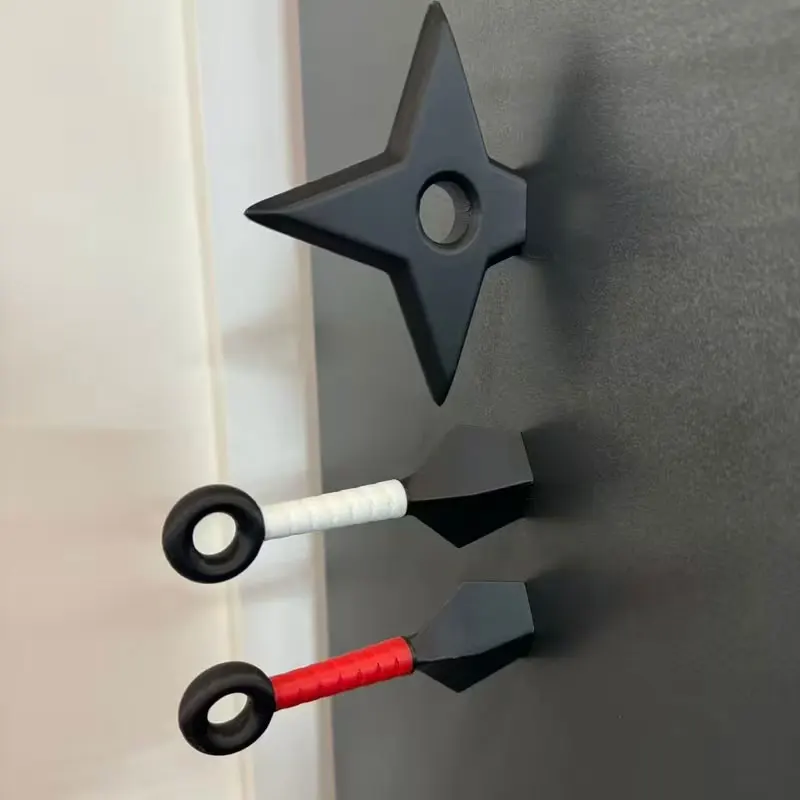 Refrigerator Decoration, 3D Fun Refrigerator Decoration, Ninja Sword Model Decoration, Unique Gift Idea, Refrigerator and Dishwasher Replacement Decoration Kit, Popular Shuriken Refrigerator Decoration, Suitable for Home, Office, Storage Cabinets, and Cupboards
