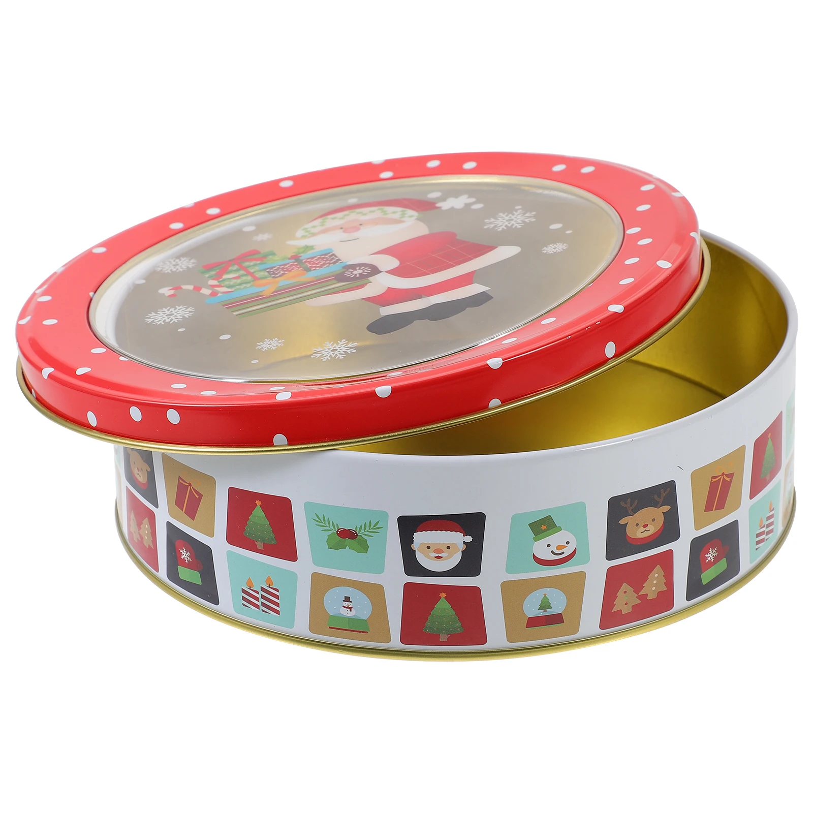 

Christmas Cookie Box Storage Tinplate Gift Packaging Holiday Decor Christmas Treat Holder Supplies Biscuit Containers