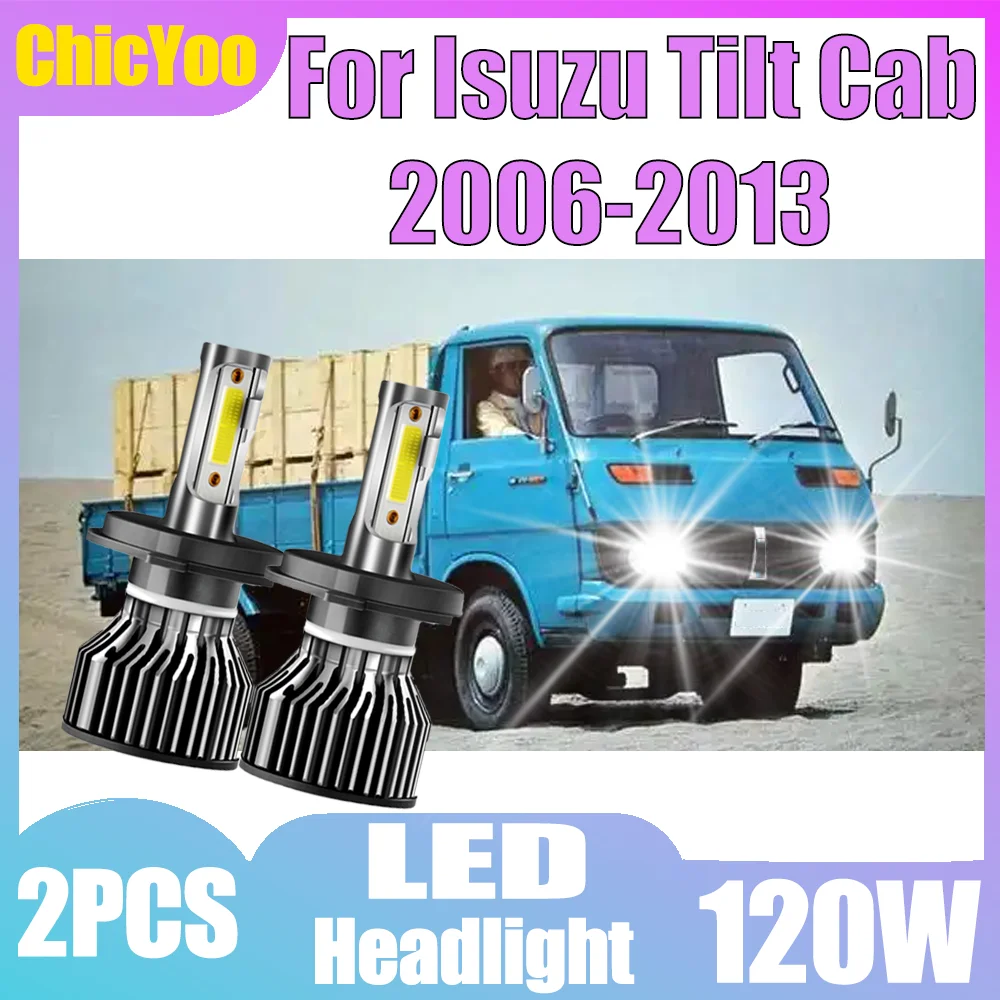 

2 шт., 6000 К, 120 Вт, высокая мощность Canbus H4, светодиодные лампы для фар 20000LM, автолампы 12 В, автомобильные фары для Isuzu Tilt Cab 2006-2013 2007