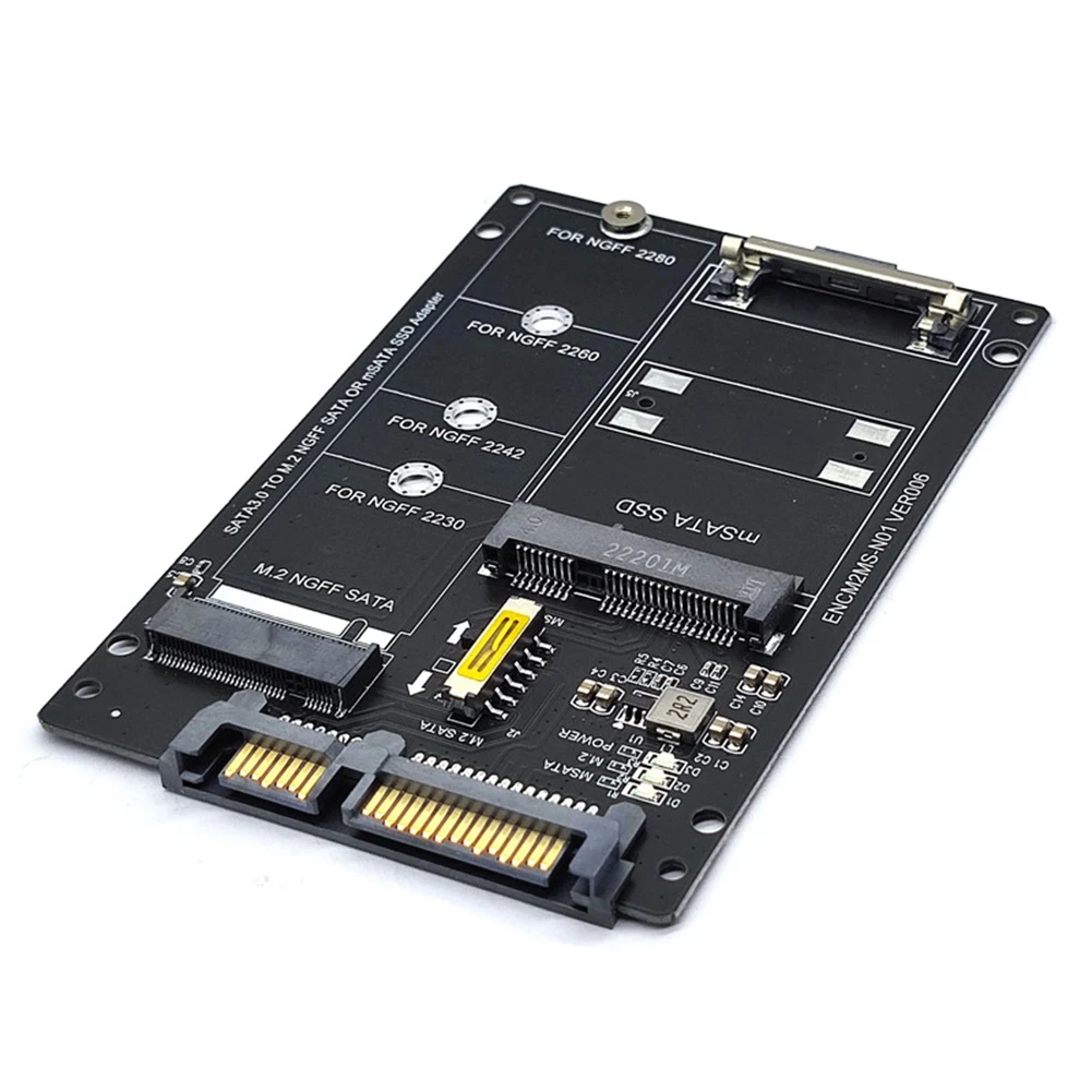 Tarjeta adaptadora NGFF+MSATA a SATA3.0 M2 KEY B-M SSD a conversión de interfaz 6G