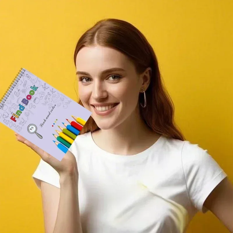 كتاب الأشياء المخفية التفاعلية للتدريب على التركيز للشباب والمتعة التعليمية مع العثور على عائلة المدرسة اللغز الملونة #3