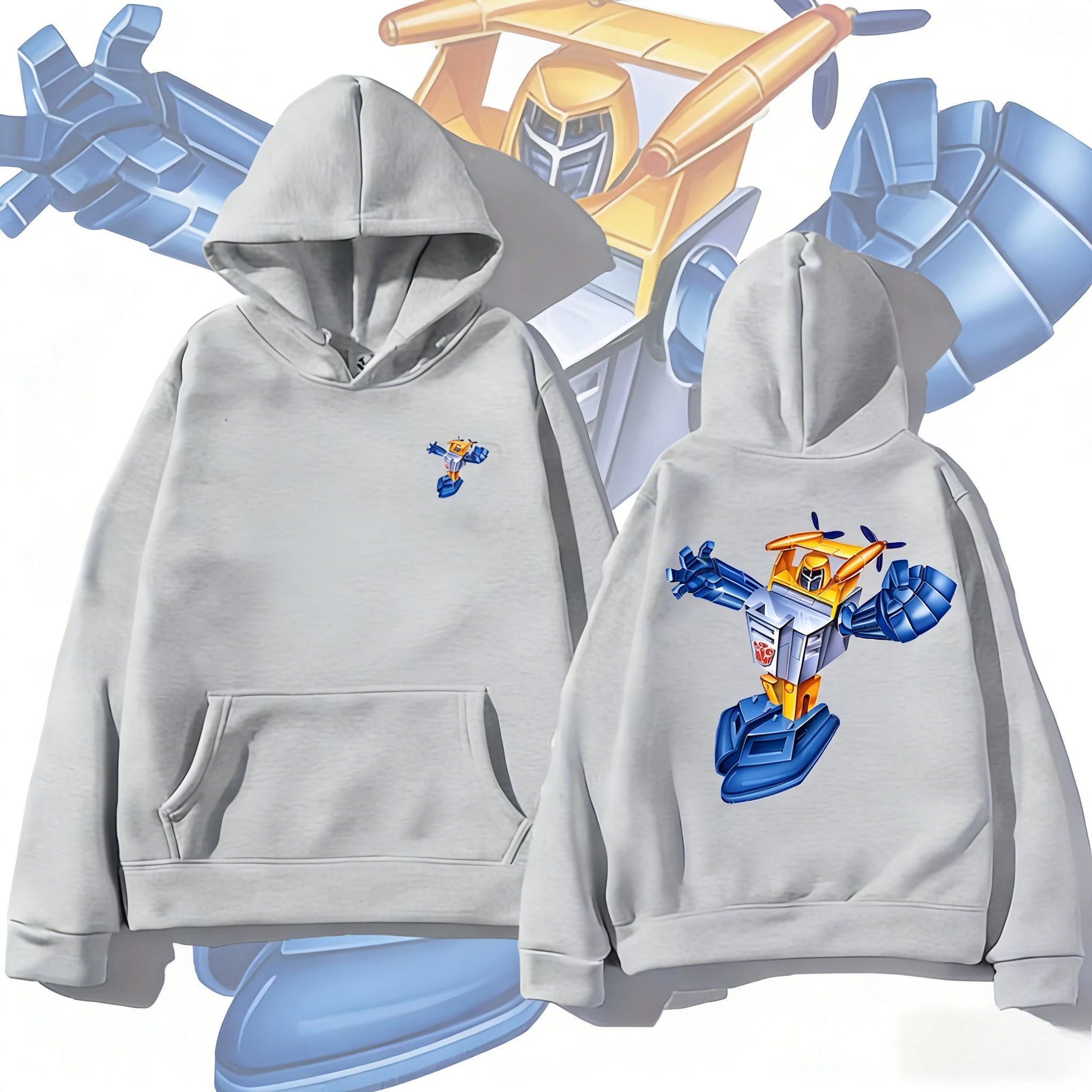 

2025-26 Осень/Зима Трансформеры Автоботы Графический 100% Хлопок Принт Hasbro Бренд Унисекс Детская Толстовка Повседневная Дышащая Y2k.