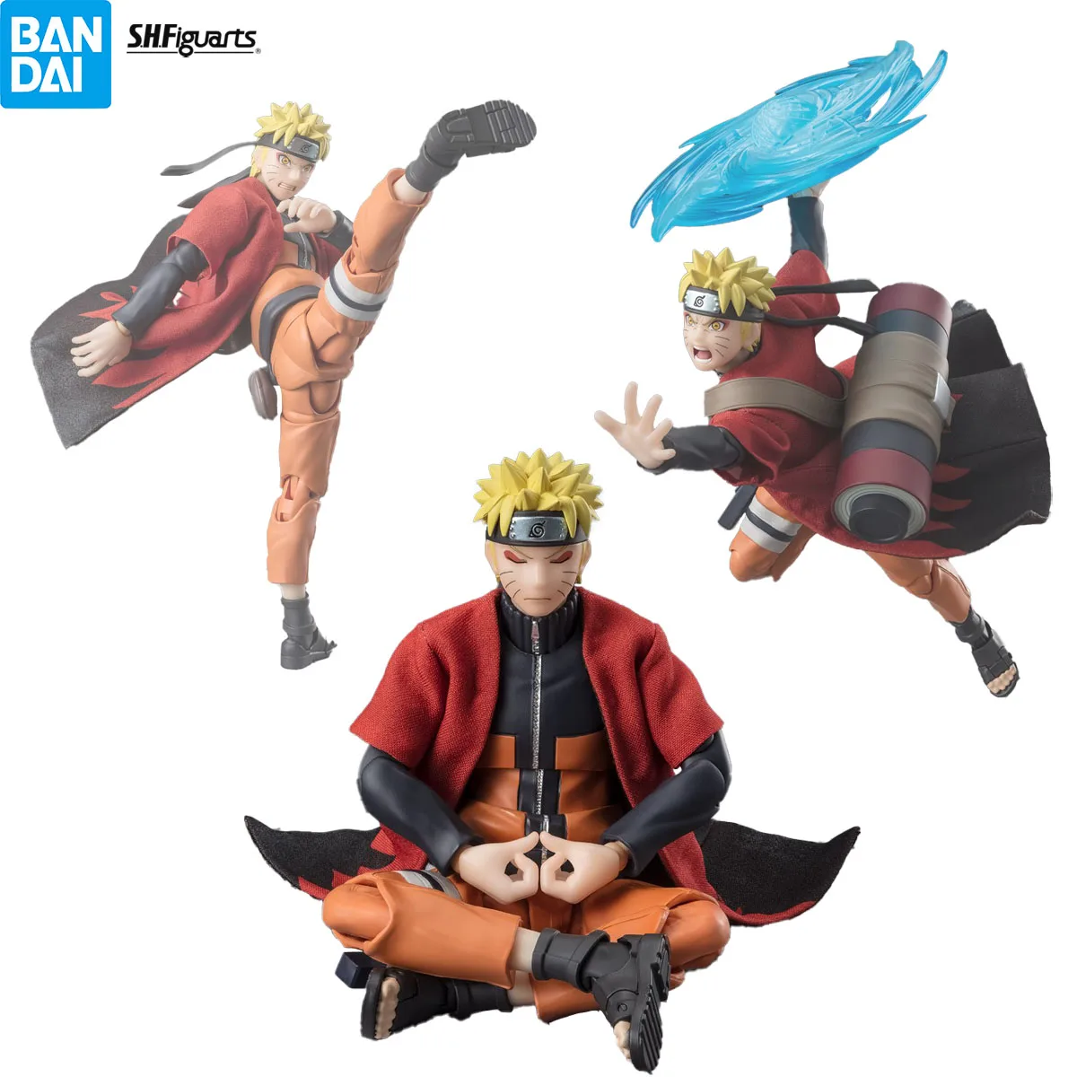 In Stock Original Bandai Spirits S.H.Figuarts Naruto Shippuuden - Uzumaki Naruto Sage Mode, Savior of Konoha Anime Figure