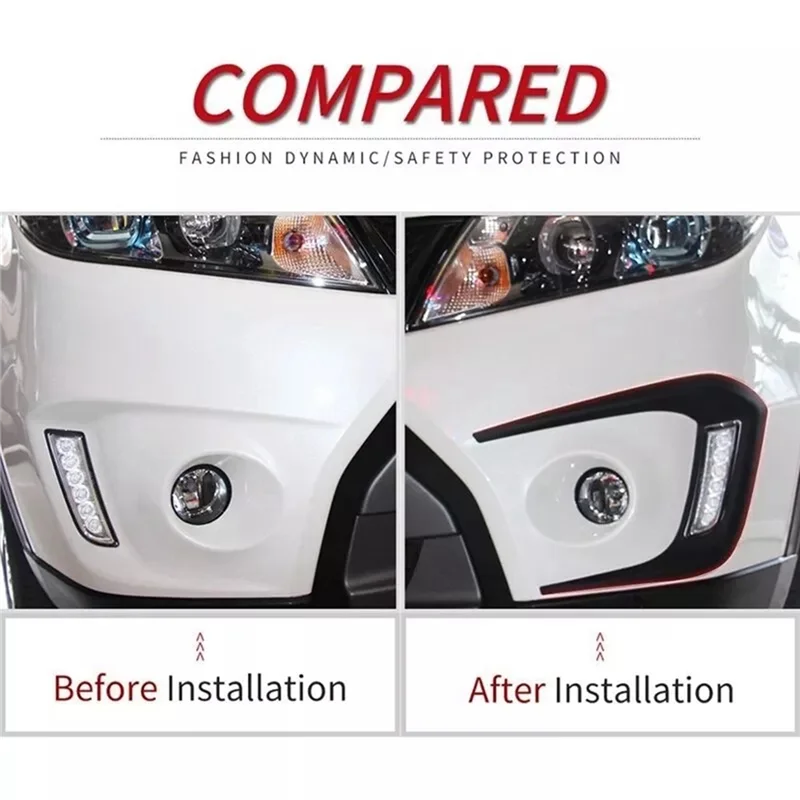 

Car Front Fog Light Cover Garnish Strip Eyebrow Cover Trim For Suzuki Vitara 2016-2020-ABQF