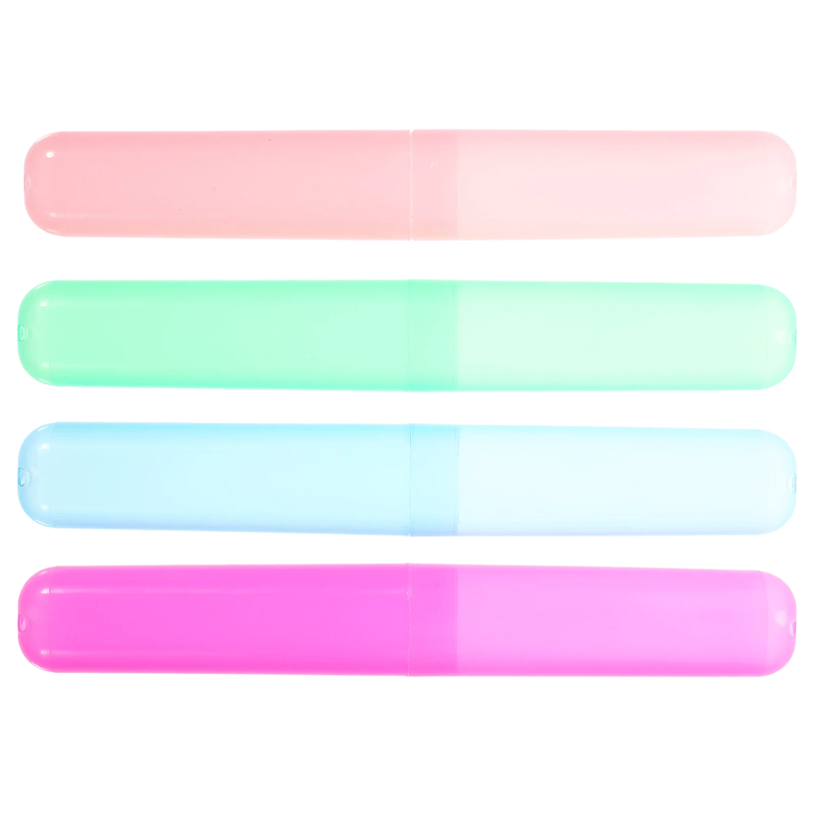 

4Pcs Toothbrush Cases Plastic Portable Toothbrush Containers Small Organizer Travel Use Protection Storage Bathroom Home