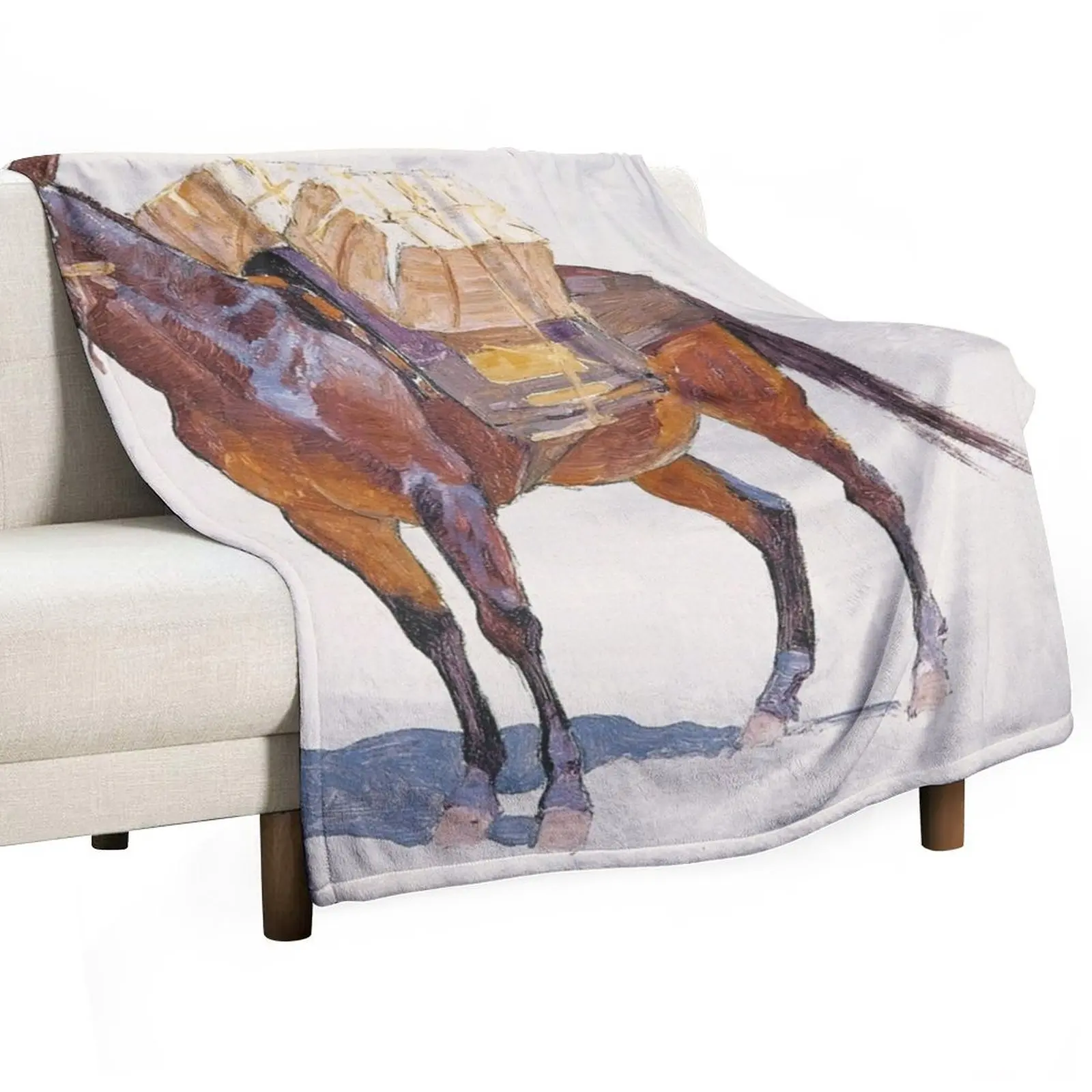 Frederic Remington - Untitled pack mule study Throw Blanket Giant Sofa Thin manga Blankets