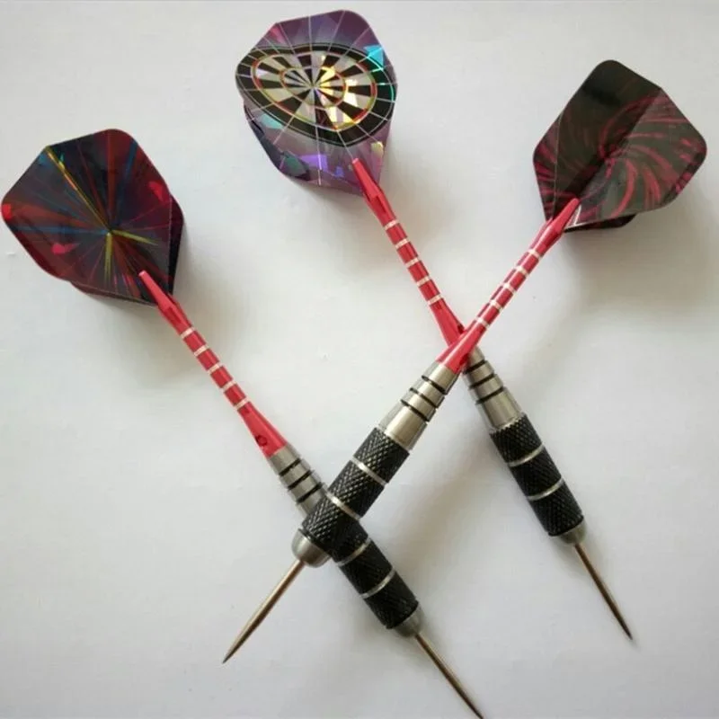 22g Metal Steel Tip Darts Set With Aluminum Shaft Engraved Alloy Barrel Professional Flying Dart Random Color
