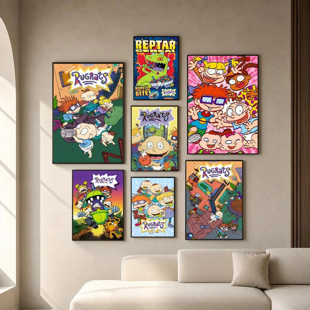 Cartoon R-Rugrats Poster PP Self-Adhesive Removable HD Waterproof Wall art Suitable Bedrooms Living Rooms Gifts