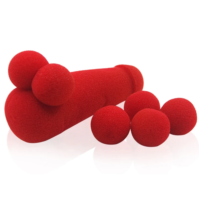 New 1 Set Small Sponge Brother Magic Tricks 4pcs Red Sponge Balls Funny Gadgets.