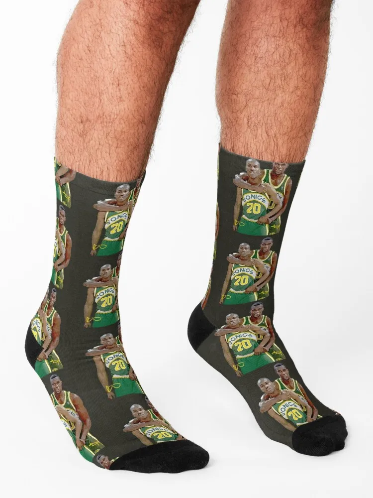 Shawn Kemp Gary Payton Seattle Sonics T-ShirtKemp x Payton Socks sports stockings heated winter warm winter Girl'S Socks Men's