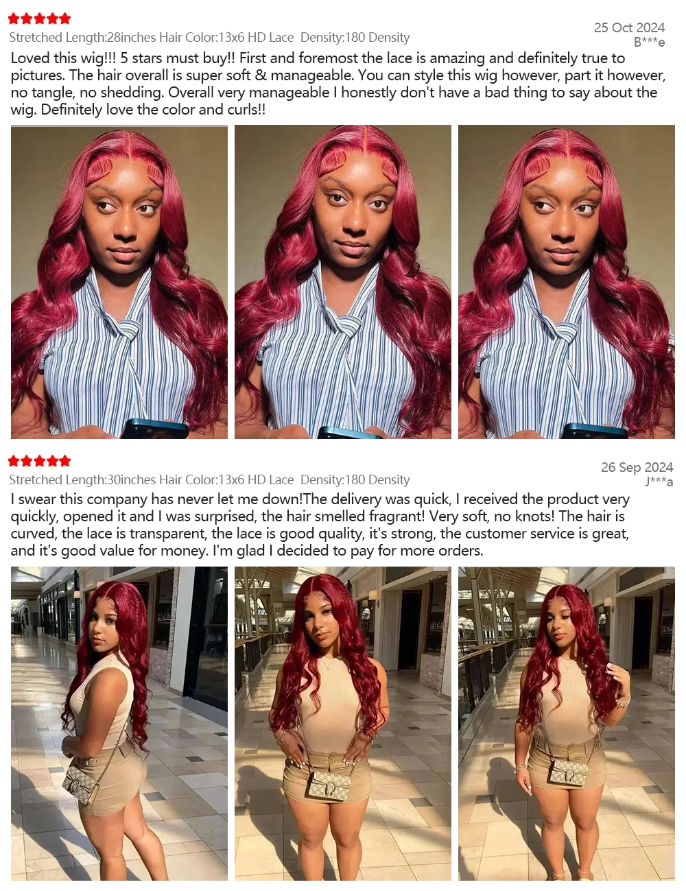 99j Burgundy Lace Front Human Hair Wig Body Wave 13x6 HD Lace Frontal