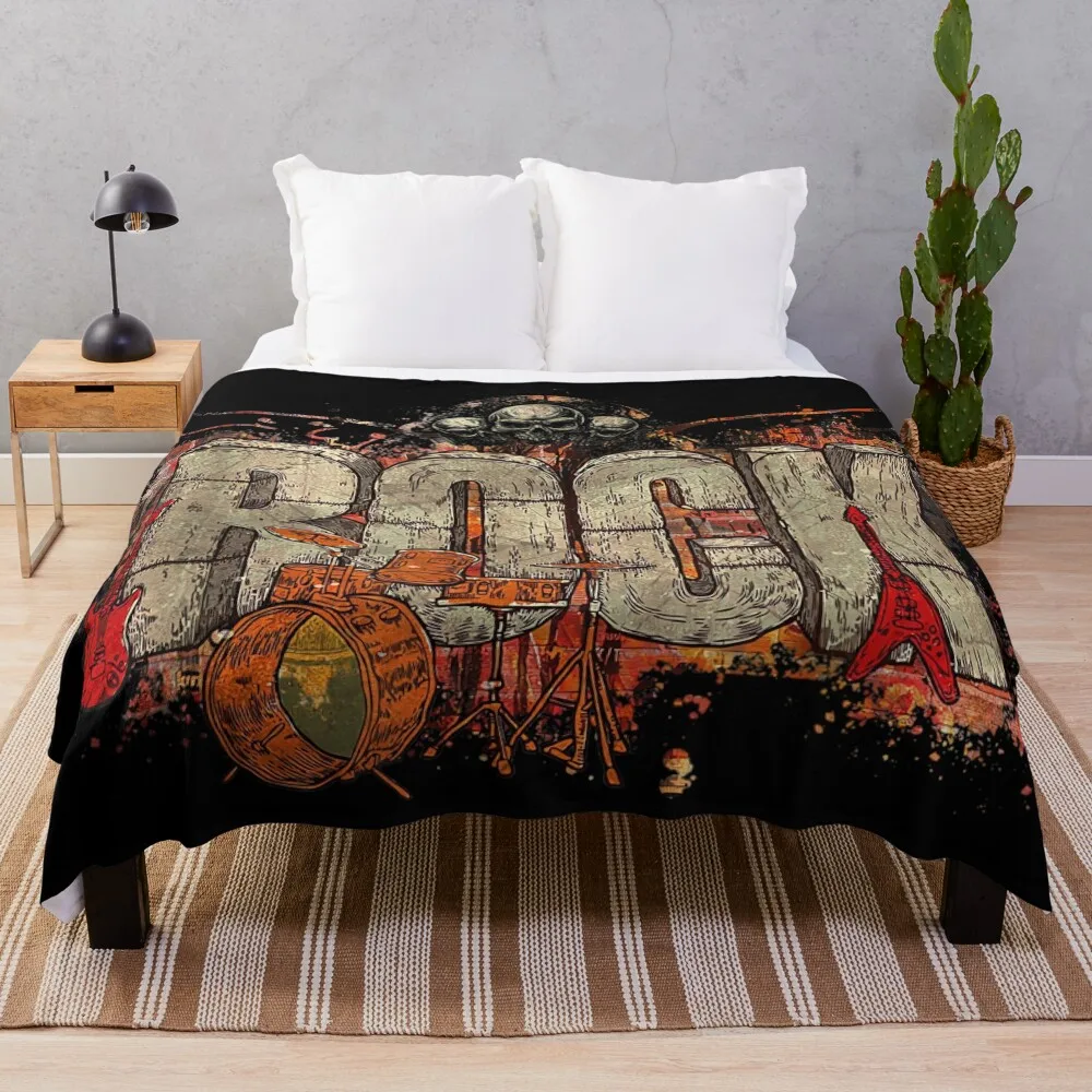 Rock N Roll Cool Graphic Throw Blanket Moving Bed Weighted Blankets