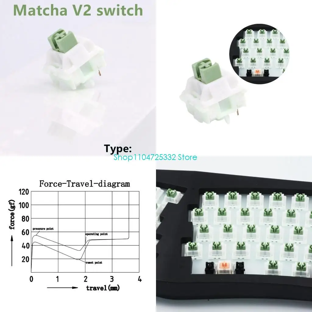 

P5EA 5Pins Linear SwitchFor Mechanical Keyboard Linear Iced Matcha Switches Dustproof Force 55g 10PCS