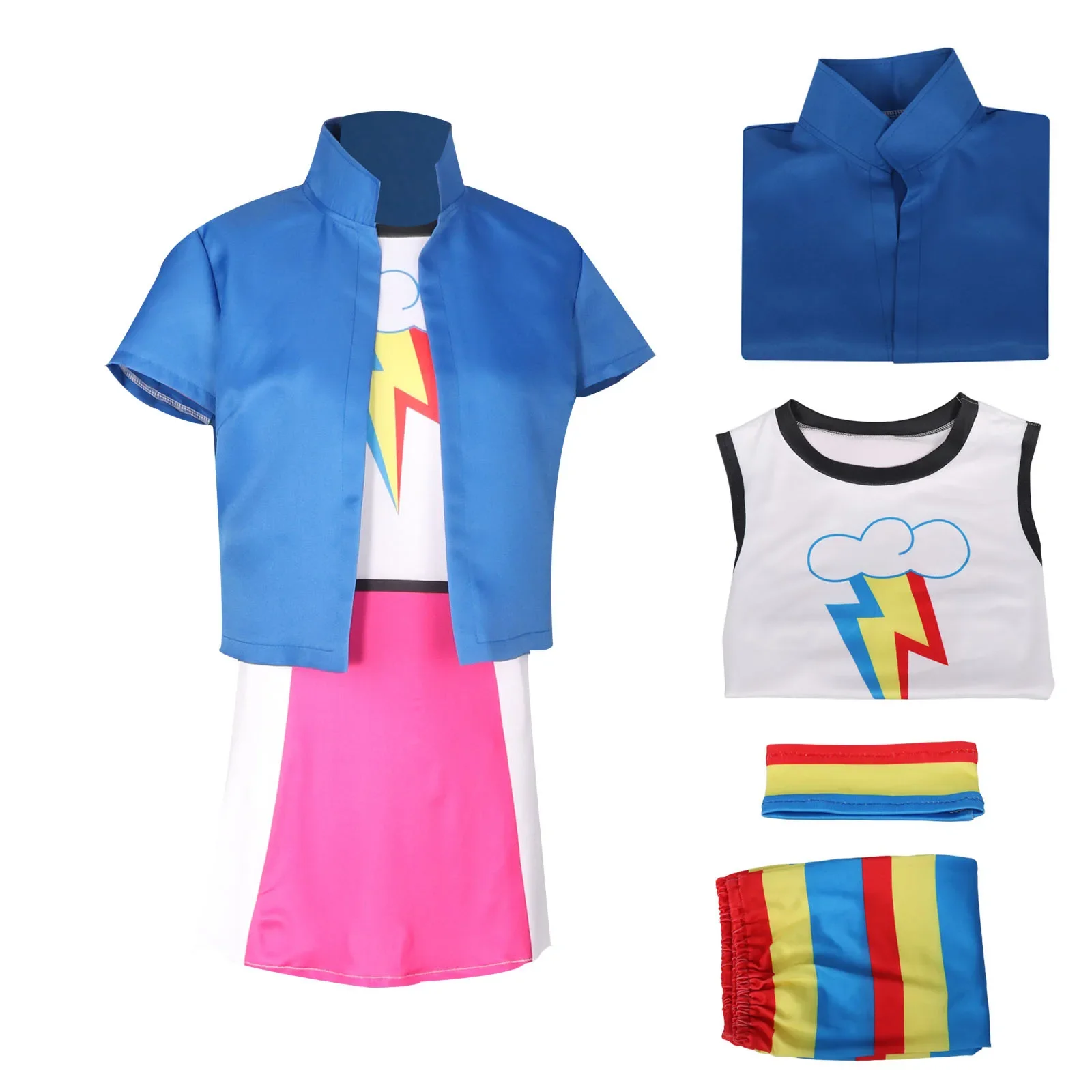 

2025 Costume de Cosplay Rainbow Dash Tutu Prestige pour femmes, uniforme pour Halloween