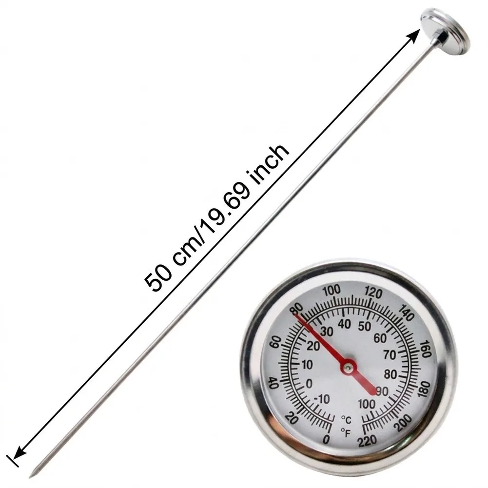 Soil Thermometer Stainless Steel for Composting Applications Featuring Dual Fahrenheit Scale and 0 to 120 Degree Range
