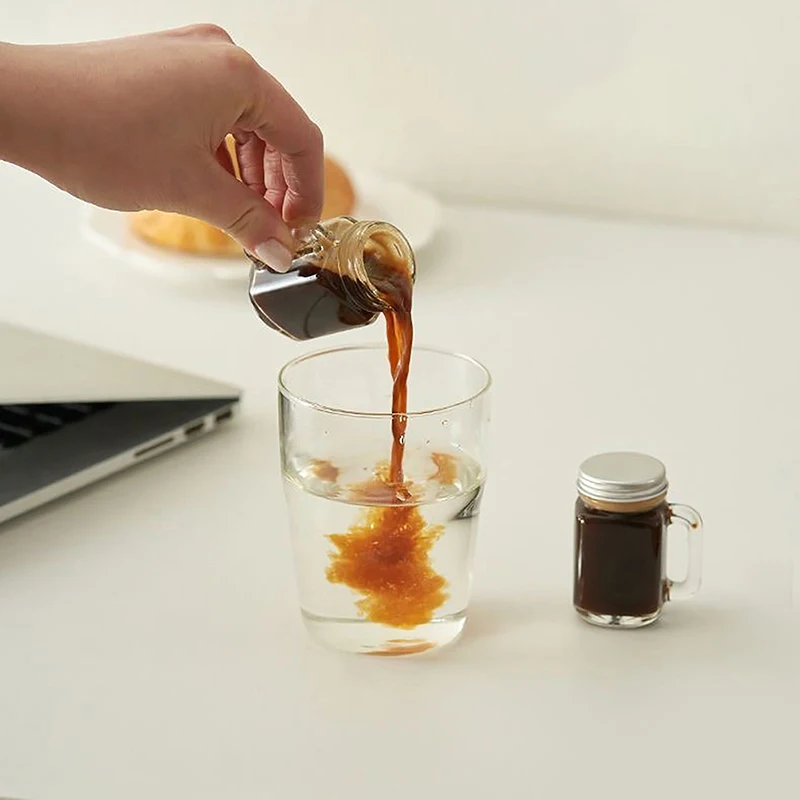 Mini tarro para mermelada, miel, portátil, a prueba de fugas, botella para café, leche, zumo, tanque de almacenamiento de café, accesorios para barista, 1 ud.