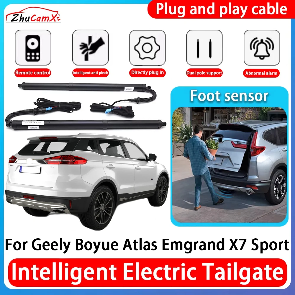 

ZhuCamX Car Power Trunk Electric Suction Tailgate Intelligent Tail Gate Lift Strut For Geely Boyue Atlas Emgrand X7 Sport