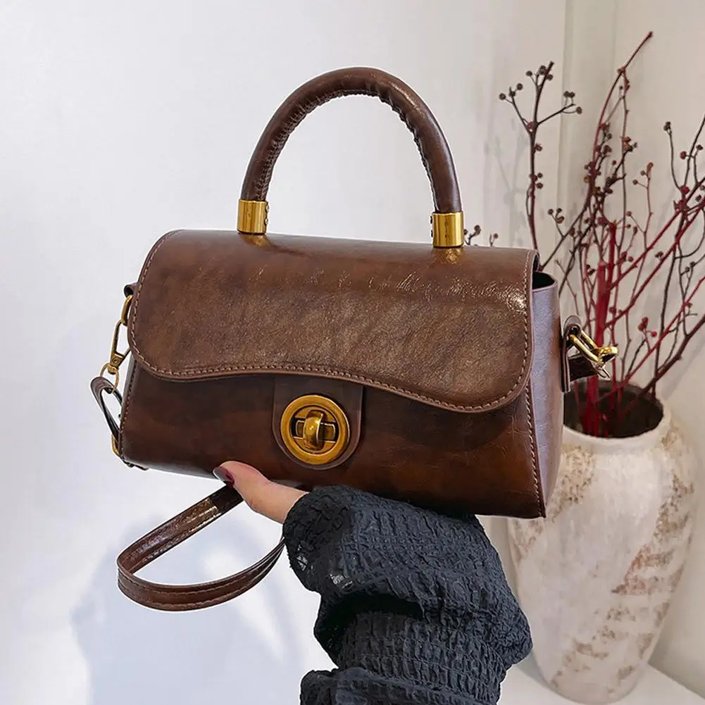 Autumn Winter Retro Advanced Handbag Small Square Bag Commuter Versatile Shoulder Bag Mature Glamorous Women's Crossbody Bag image 3