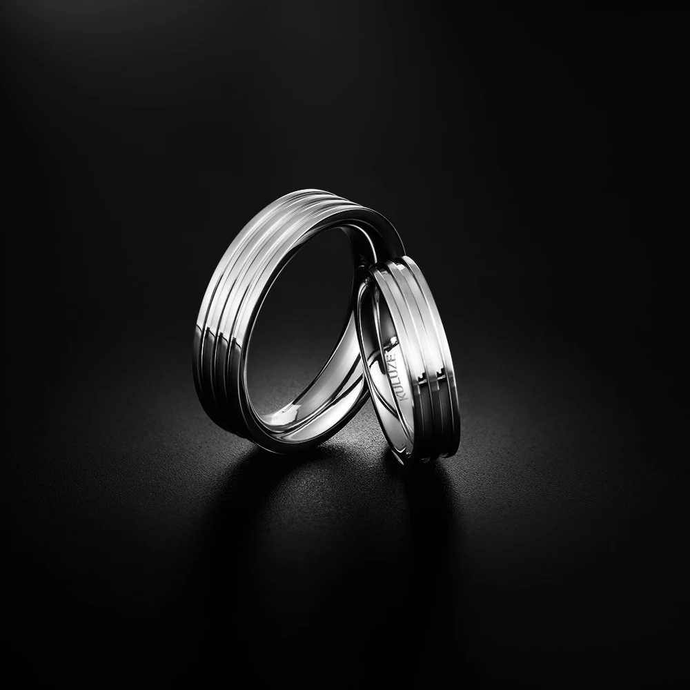 KULUZE 100% Titanium Circle Ring Luxury Shiny Love Ring Men Woman Jewelry Lovers gift Fashion Brands Smooth Glossy titanium ring