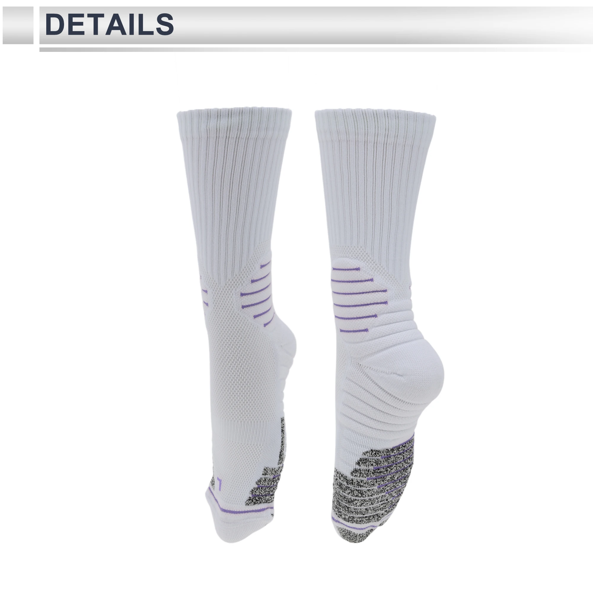 

X Autohaux Cycling Socks Quick-Drying Non-Slip Outdoor Bike Socks White Purple Size l Neutral and Universal Striation