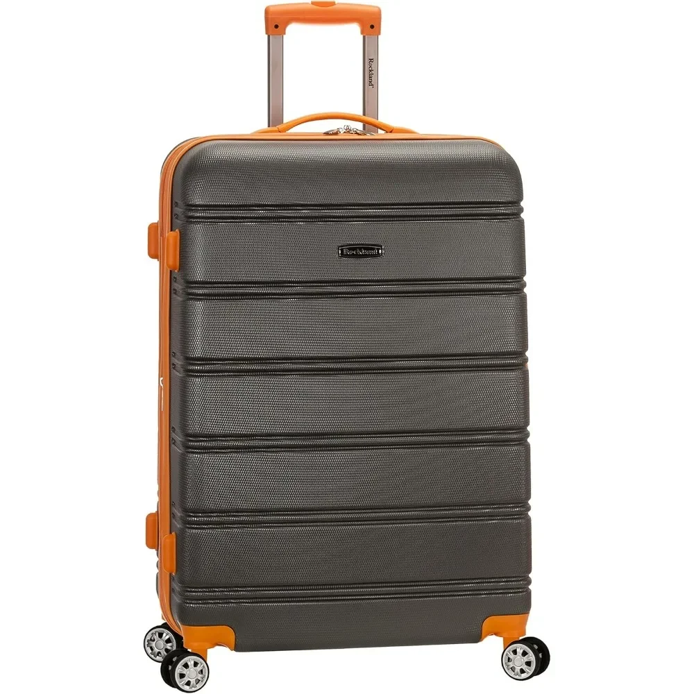 Hardside Expandable Spinner Wheel Luggage, CHARCOAL, with Interior Mesh Zip Pocket and Straps To Secure Clothing