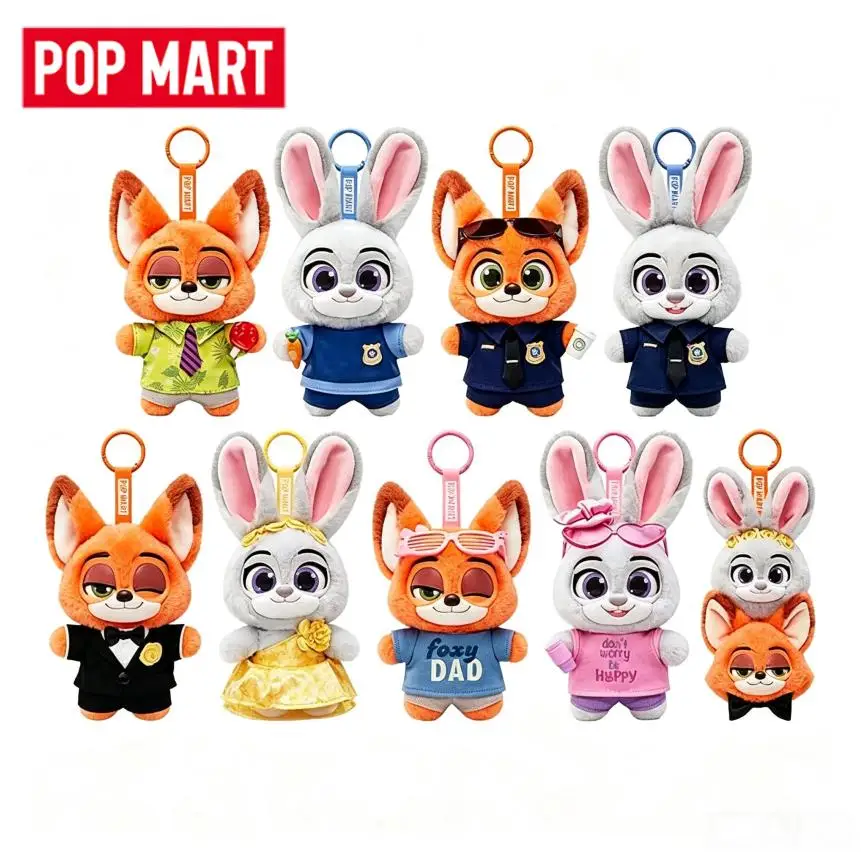 POP MART Disney Zootopia Ace Duo Series Mystery Blind Box Surprise Unbox Plush Pendant Kawaii Doll Anime Toy Present