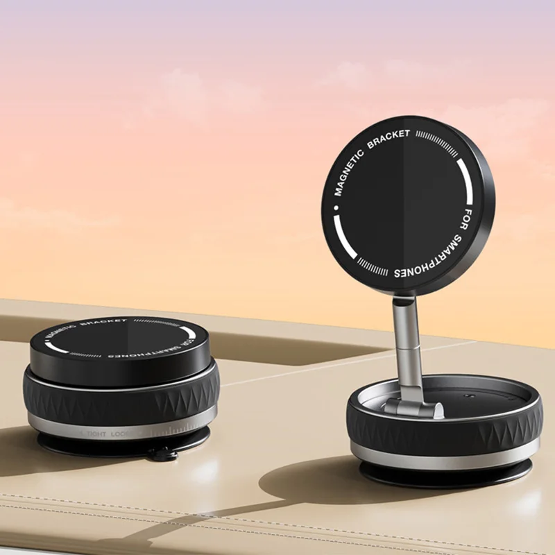 360 °   Soporte para teléfono con ventosa magnética al vacío ajustable, soporte magnético portátil para teléfono de coche manos libres para teléfono de más de 4,7 pulgadas