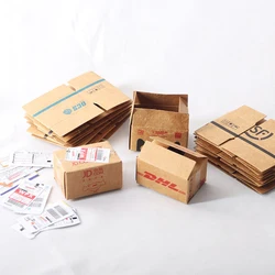 5pcs Mini Carton Express Box 1:12 Dollhouse Miniature Express Box Decor Toy Doll House Decor Furniture Accessories
