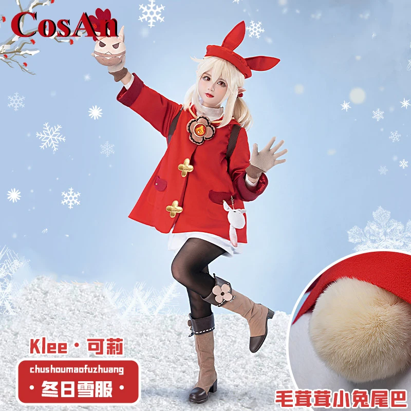 

CosAn Game Genshin Impact Qiqi Cosplay Costume Lovely Sweet The Winter Snow Suit Uniform Activity Party Role Play Clothing