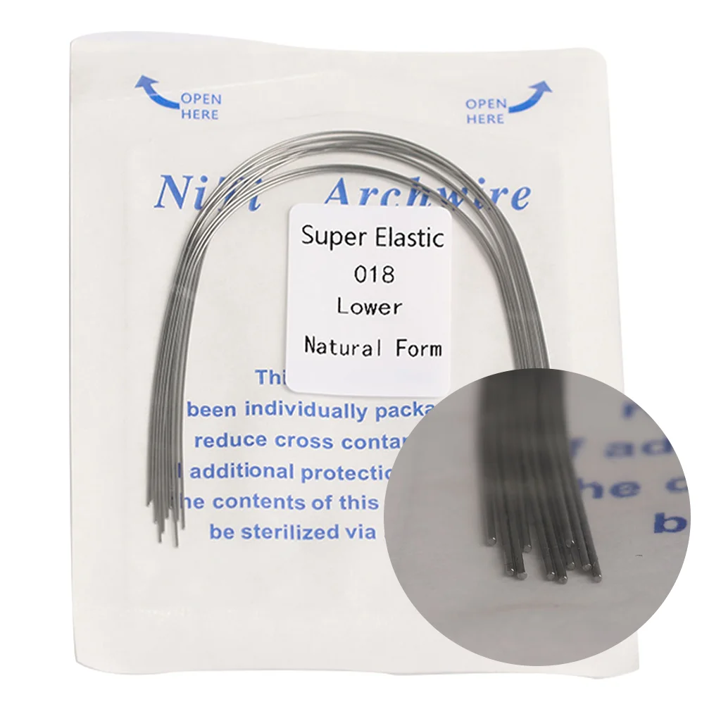 10packs Dental Niti Arch Wire Super Elastic Orthodontic Round Wire Natural Type 012 - 020Upper/Lower Dentistry Bracket Brace