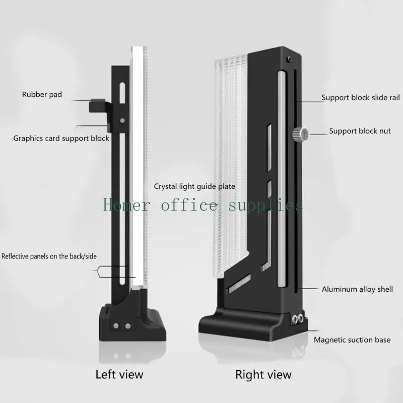 

K43B Универсальный вертикальный кронштейн ARGB для видеокарт Подсветка игрового пространства Нескользящая магнитная основа