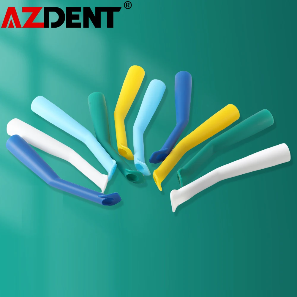 

10 шт./пакет Azdent, автоклавируемые сильные насадки для всасывания, насадки для эвакуации с уткой, стоматологические материалы, лабораторные инструменты