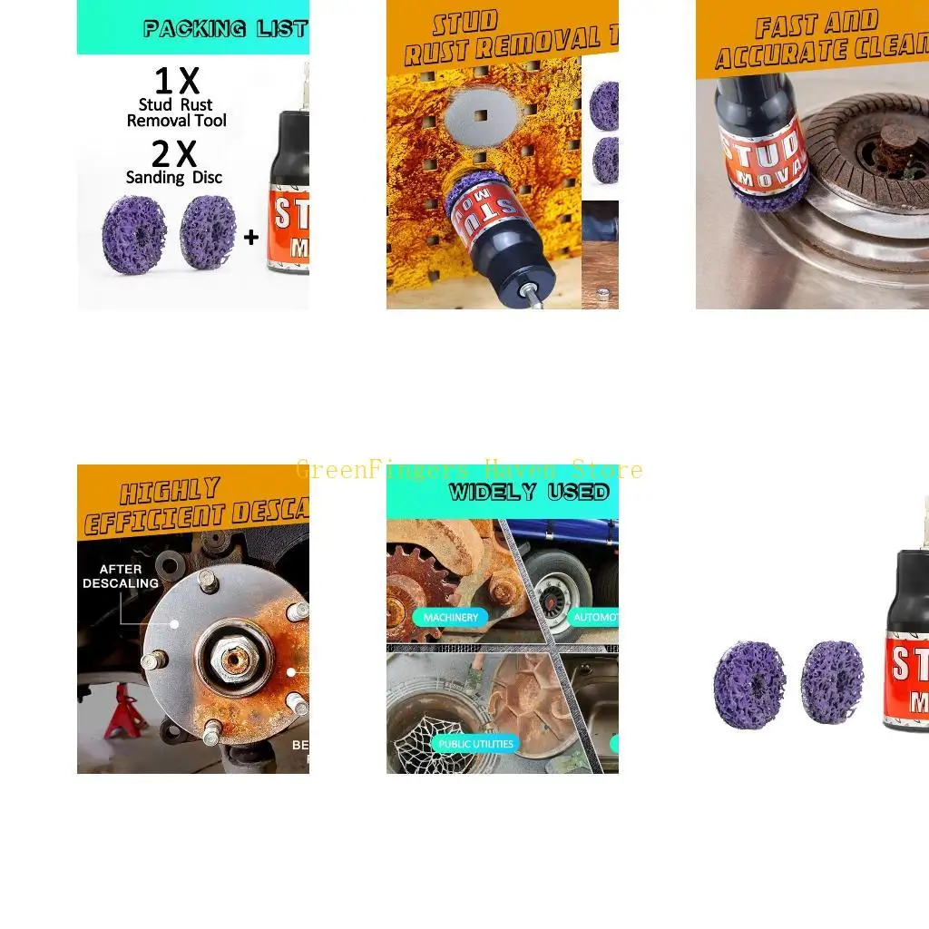 

F68D профессиональный инструмент для удаления ржавчины со шпильки, ступица и болт, инструмент для удаления ржавчины, полировки,