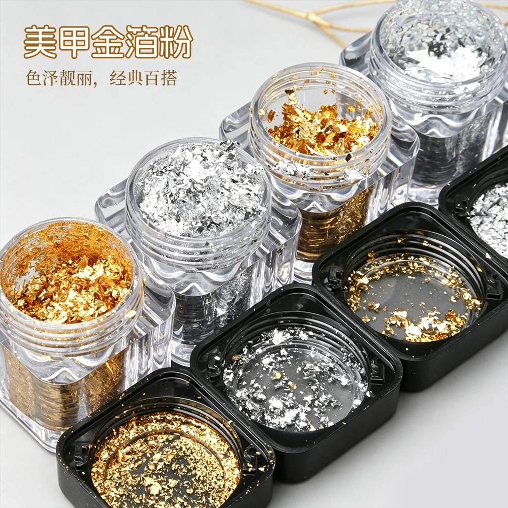 KANIUラグジュアリーハイライト超薄金銀箔フレークグリッタ - Gold Foil Flakes のレビューと価格